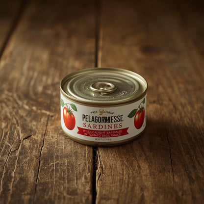 Pelagornesse Wild-Caught Sardines in Tomato Basil Sauce (4-Pack)